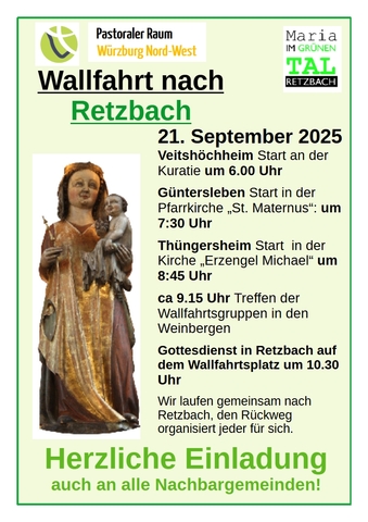 Plakat Wallfahrt nach Retzbach 2025